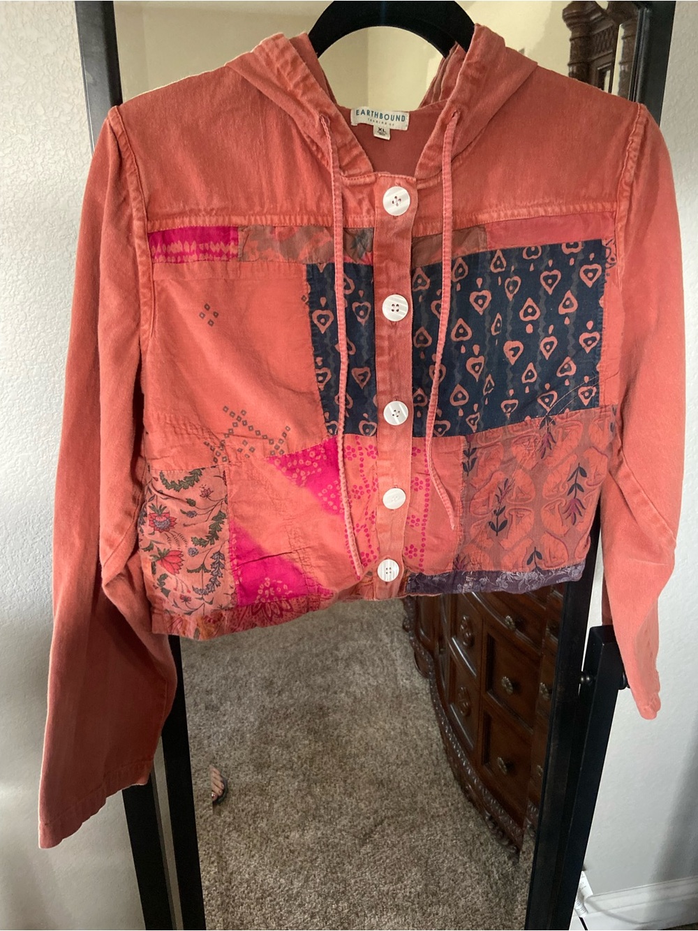 EARTHBOUND Women’s Patchwork Hooded cotton Jacket